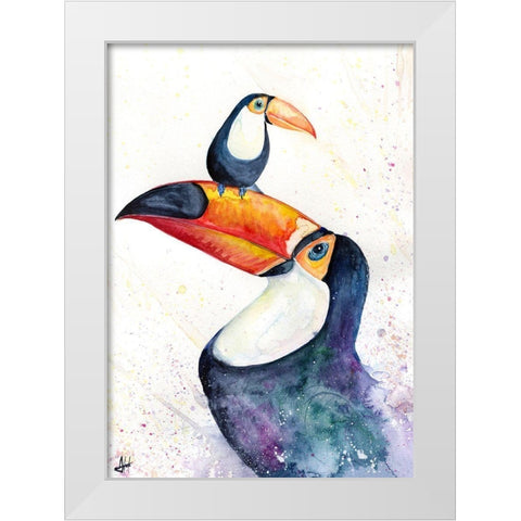 Toucan Play that Game White Modern Wood Framed Art Print by Allante, Marc