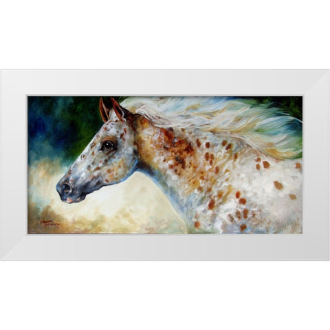 Appaloosa Spirit White Modern Wood Framed Art Print by Baldwin, Marcia