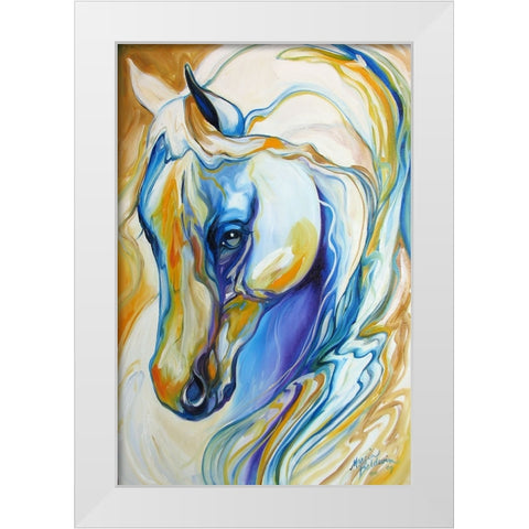 Arabian Abstract White Modern Wood Framed Art Print by Baldwin, Marcia