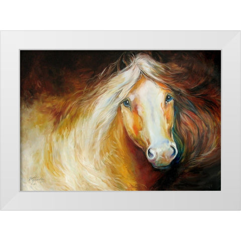 Autumn Breeze Equine White Modern Wood Framed Art Print by Baldwin, Marcia