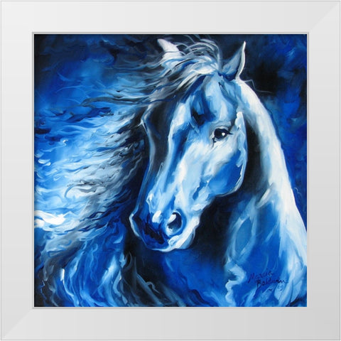 Blue Thunder White Modern Wood Framed Art Print by Baldwin, Marcia