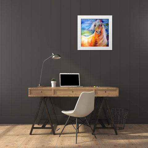 Bright Day Equine White Modern Wood Framed Art Print by Baldwin, Marcia