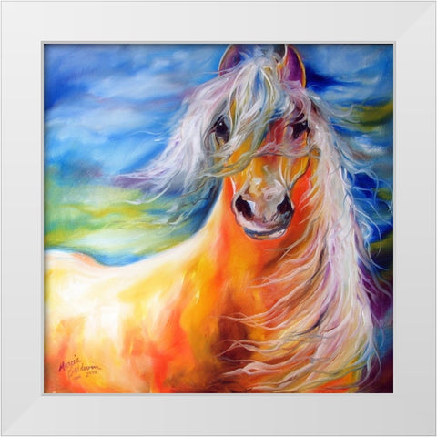 Bright Day Equine White Modern Wood Framed Art Print by Baldwin, Marcia