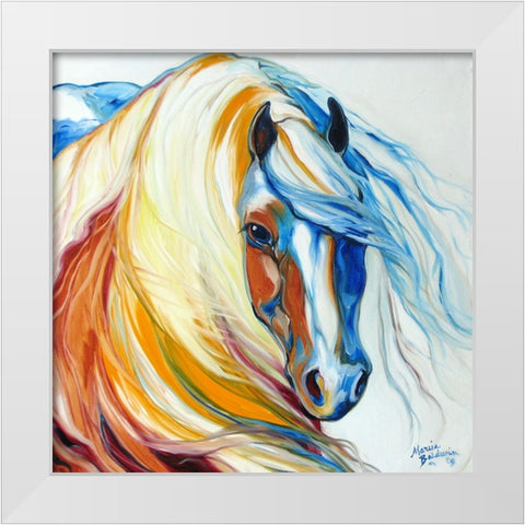 Gypsy Vanner Dream White Modern Wood Framed Art Print by Baldwin, Marcia