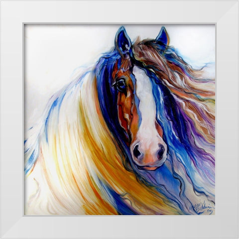 Gypsy Vanner Rouge White Modern Wood Framed Art Print by Baldwin, Marcia