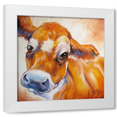My Jersey Cow Commission White Modern Wood Framed Art Print by Baldwin, Marcia