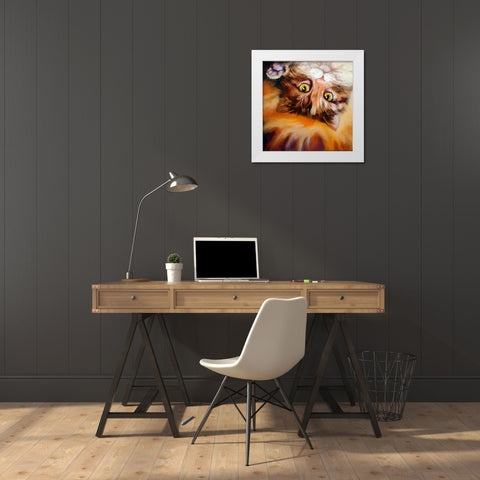 Peek A Boo White Modern Wood Framed Art Print by Baldwin, Marcia