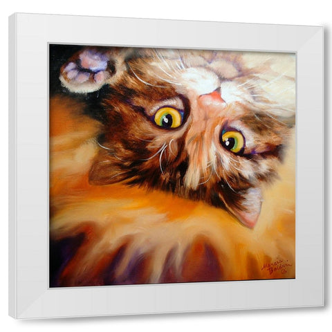 Peek A Boo White Modern Wood Framed Art Print by Baldwin, Marcia