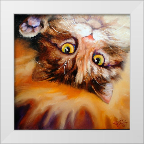 Peek A Boo White Modern Wood Framed Art Print by Baldwin, Marcia