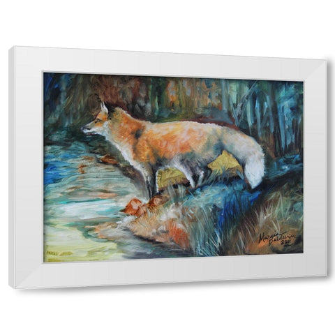 Red Fox II White Modern Wood Framed Art Print by Baldwin, Marcia