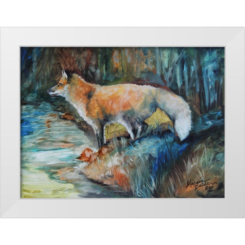 Red Fox II White Modern Wood Framed Art Print by Baldwin, Marcia