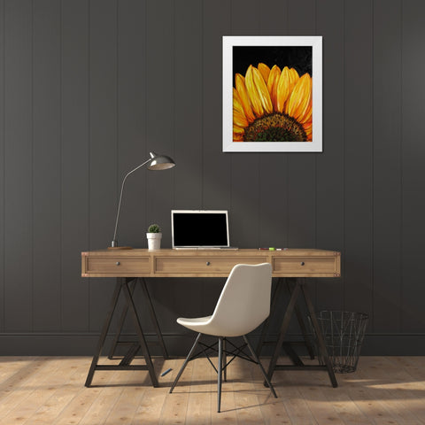 Sunflower Sunflower White Modern Wood Framed Art Print by Baldwin, Marcia