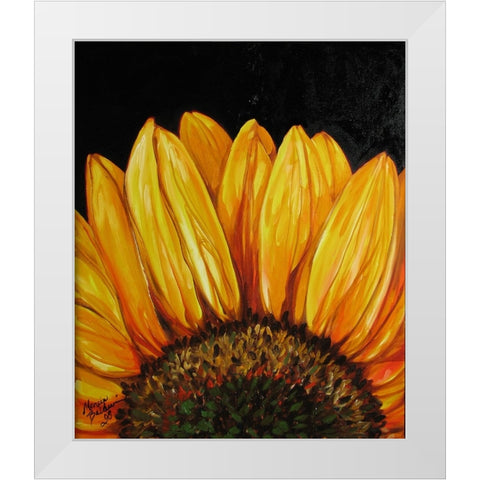 Sunflower Sunflower White Modern Wood Framed Art Print by Baldwin, Marcia