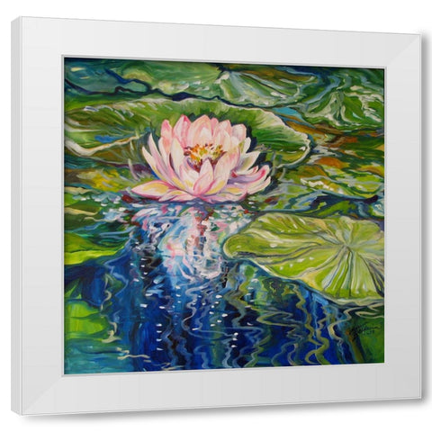 Sweet Lotus White Modern Wood Framed Art Print by Baldwin, Marcia