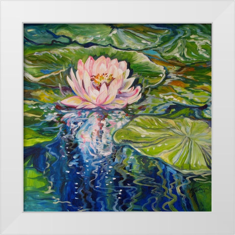 Sweet Lotus White Modern Wood Framed Art Print by Baldwin, Marcia