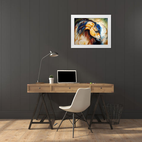 The Buckskin White Modern Wood Framed Art Print by Baldwin, Marcia