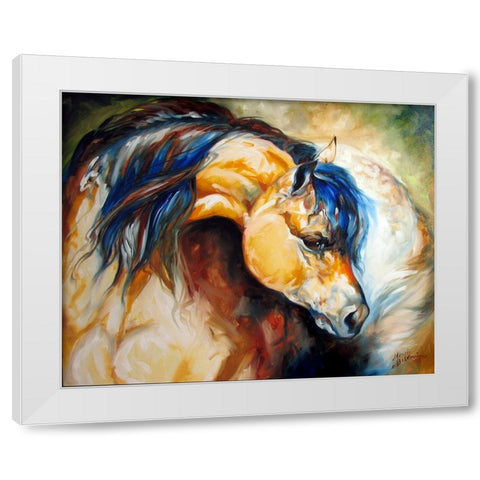 The Buckskin White Modern Wood Framed Art Print by Baldwin, Marcia