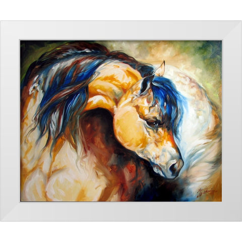 The Buckskin White Modern Wood Framed Art Print by Baldwin, Marcia
