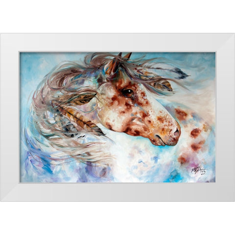 Thunder Appaloosa Indian War Horse White Modern Wood Framed Art Print by Baldwin, Marcia