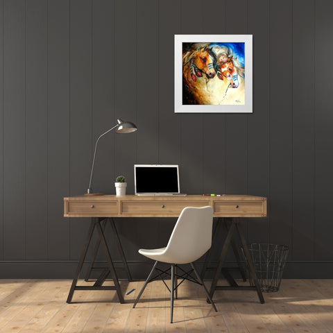 Warrior Spirits 2 White Modern Wood Framed Art Print by Baldwin, Marcia
