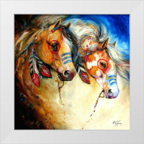 Warrior Spirits 2 White Modern Wood Framed Art Print by Baldwin, Marcia