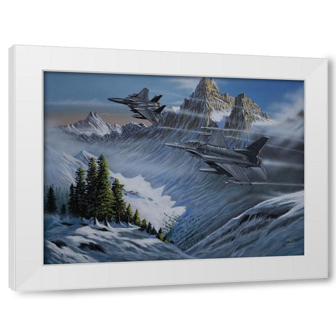 Morning Training Exercises White Modern Wood Framed Art Print by Harvill, Marc