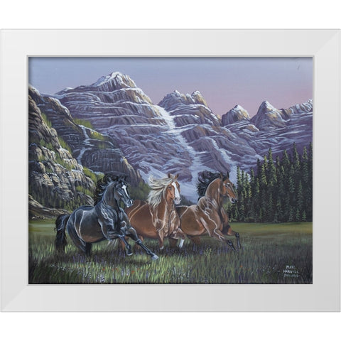 Running Wild White Modern Wood Framed Art Print by Harvill, Marc