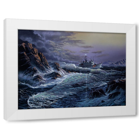 Escanada 907 Coast Guard Ship White Modern Wood Framed Art Print by Harvill, Marc