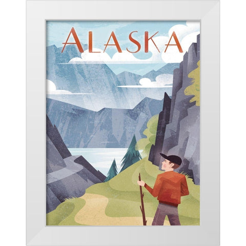 Alaska White Modern Wood Framed Art Print by Wickstrom, Martin
