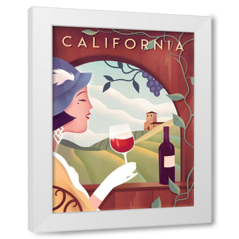 California Wine White Modern Wood Framed Art Print by Wickstrom, Martin
