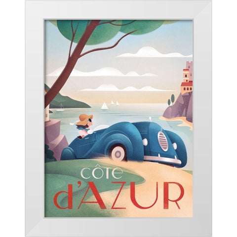 France Riviera White Modern Wood Framed Art Print by Wickstrom, Martin