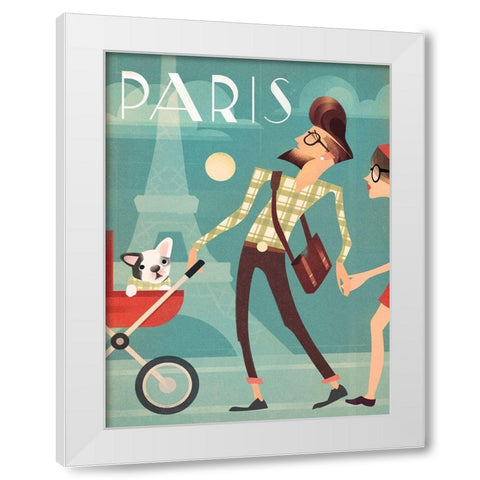 Paris White Modern Wood Framed Art Print by Wickstrom, Martin