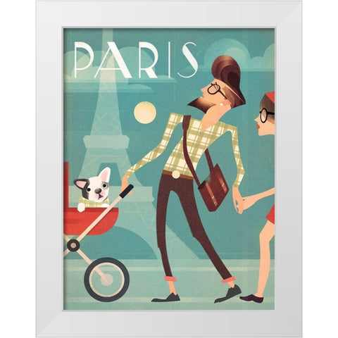 Paris White Modern Wood Framed Art Print by Wickstrom, Martin