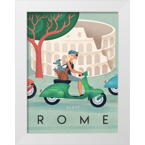 Rome White Modern Wood Framed Art Print by Wickstrom, Martin