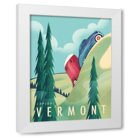 Vermont Camping White Modern Wood Framed Art Print by Wickstrom, Martin