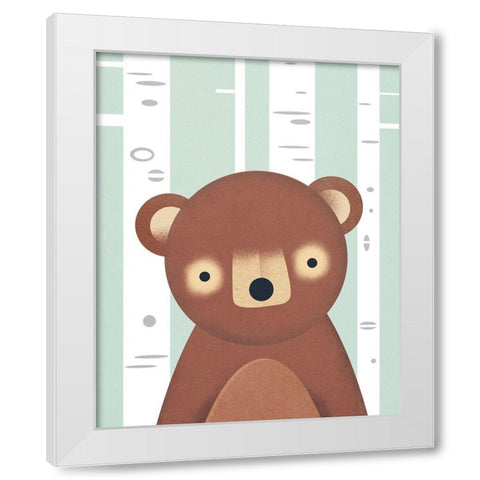 Bear White Modern Wood Framed Art Print by Wickstrom, Martin