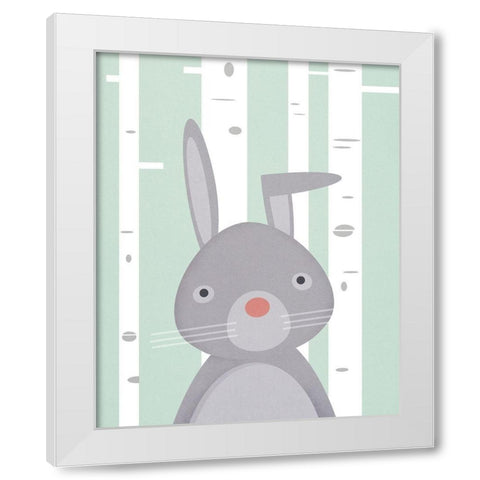Bunny White Modern Wood Framed Art Print by Wickstrom, Martin