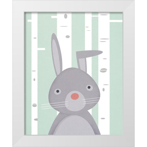 Bunny White Modern Wood Framed Art Print by Wickstrom, Martin