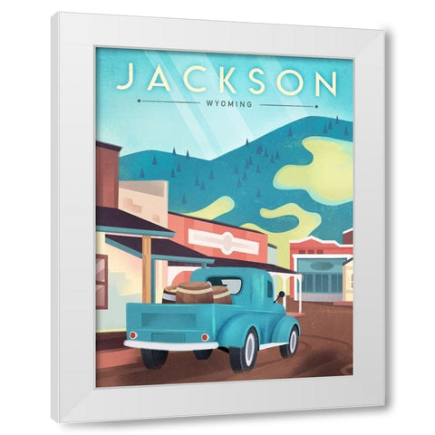 Jackson White Modern Wood Framed Art Print by Wickstrom, Martin