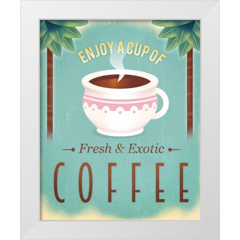 Coffee Exotic White Modern Wood Framed Art Print by Wickstrom, Martin