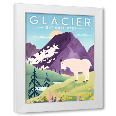 Glacier National Park White Modern Wood Framed Art Print by Wickstrom, Martin