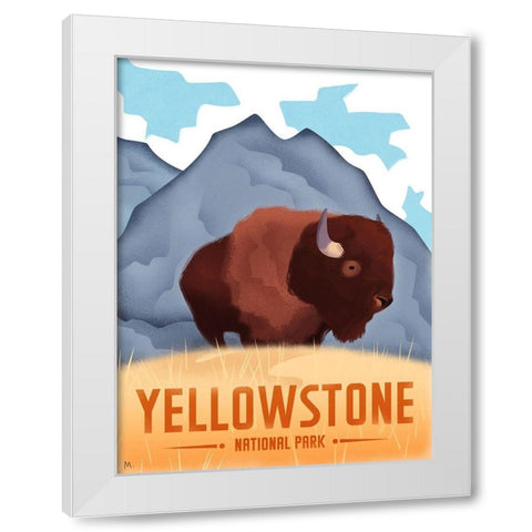 Yellowstone National Park White Modern Wood Framed Art Print by Wickstrom, Martin