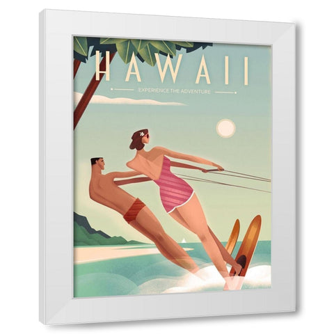 Hawaii White Modern Wood Framed Art Print by Wickstrom, Martin