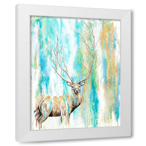 Deer Tree White Modern Wood Framed Art Print by Wickstrom, Martin