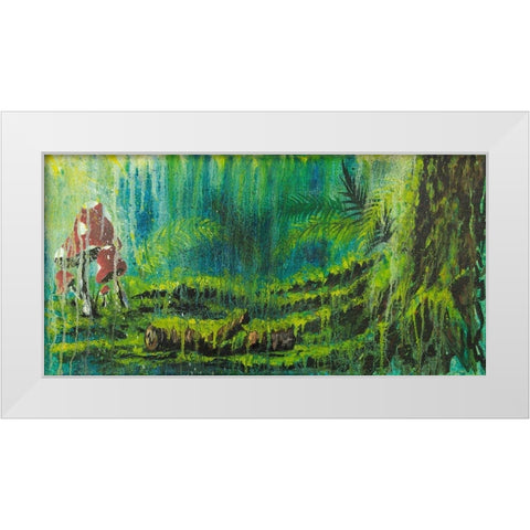 Forest Mushrooms White Modern Wood Framed Art Print by Wickstrom, Martin