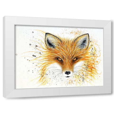 Fox Fire White Modern Wood Framed Art Print by Wickstrom, Martin