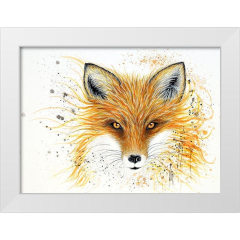 Fox Fire White Modern Wood Framed Art Print by Wickstrom, Martin