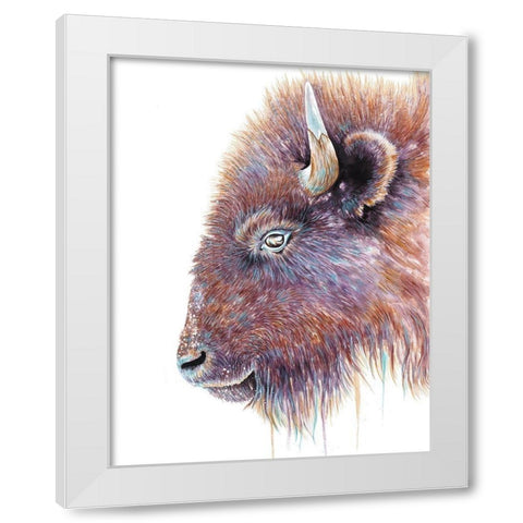Spirit of the West Buffalo White Modern Wood Framed Art Print by Wickstrom, Martin