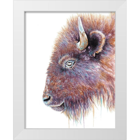 Spirit of the West Buffalo White Modern Wood Framed Art Print by Wickstrom, Martin