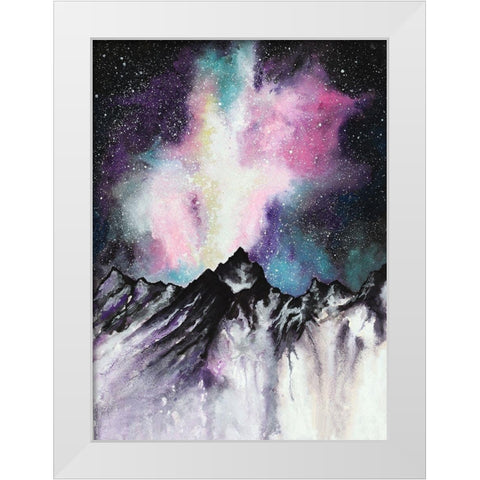 Starruption Galaxy Landscape White Modern Wood Framed Art Print by Wickstrom, Martin